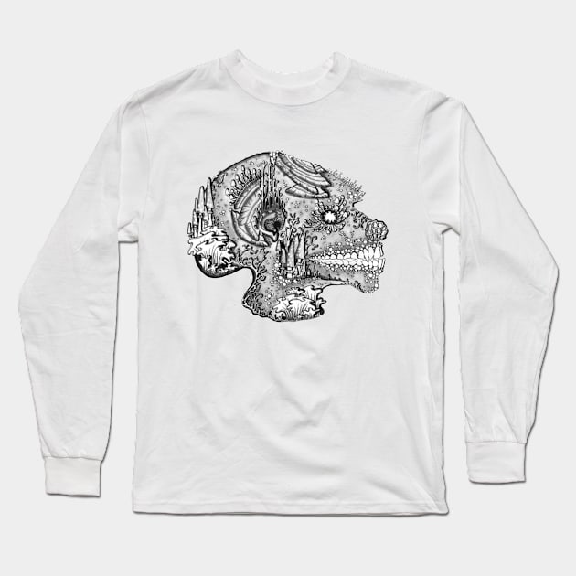 Psychedelic Head Long Sleeve T-Shirt by apokatastasis